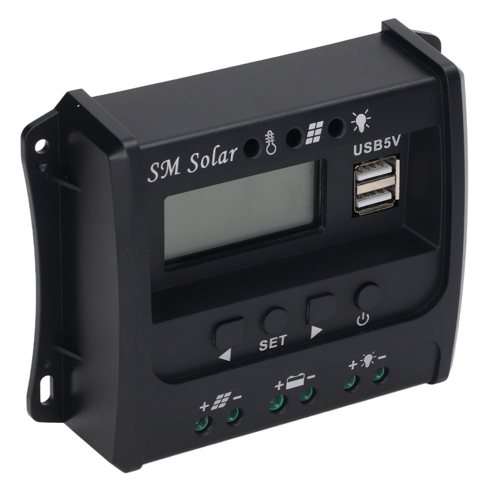 Solar Panel 3-Stage Pwm Controller 12V/24V 10A Aluminum Abs 13X10cm 8471356279211