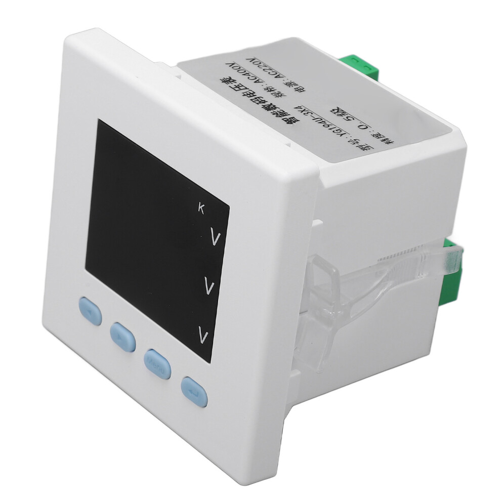 Intelligent Digital Volt Meter 3 Phase Ac220v Abs Flame Retardant White 8411356280206