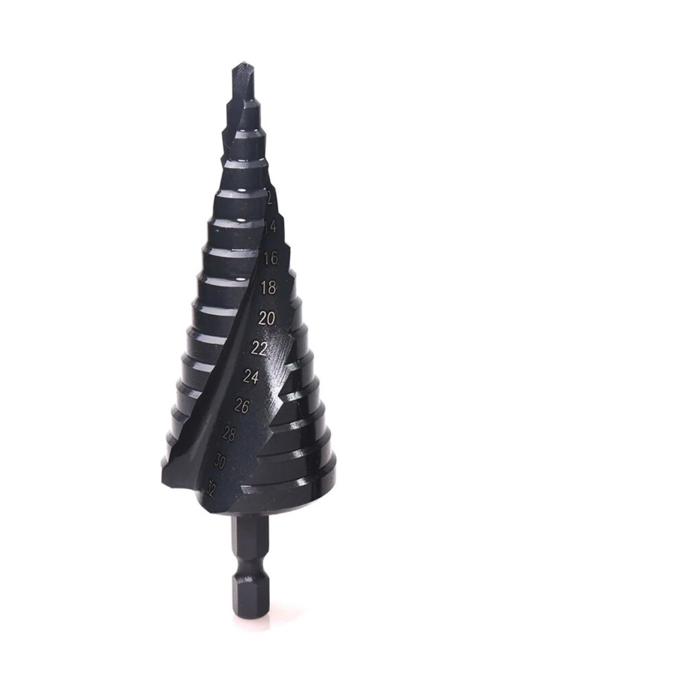 Spiral Grooved Step Drill Bit Hss Nitride Coated Set Of 3 4Mm 12Mm 20Mm 32Mm 9067246362911