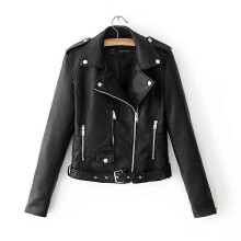 (L, Black) SNQTV-Women Biker Jacket