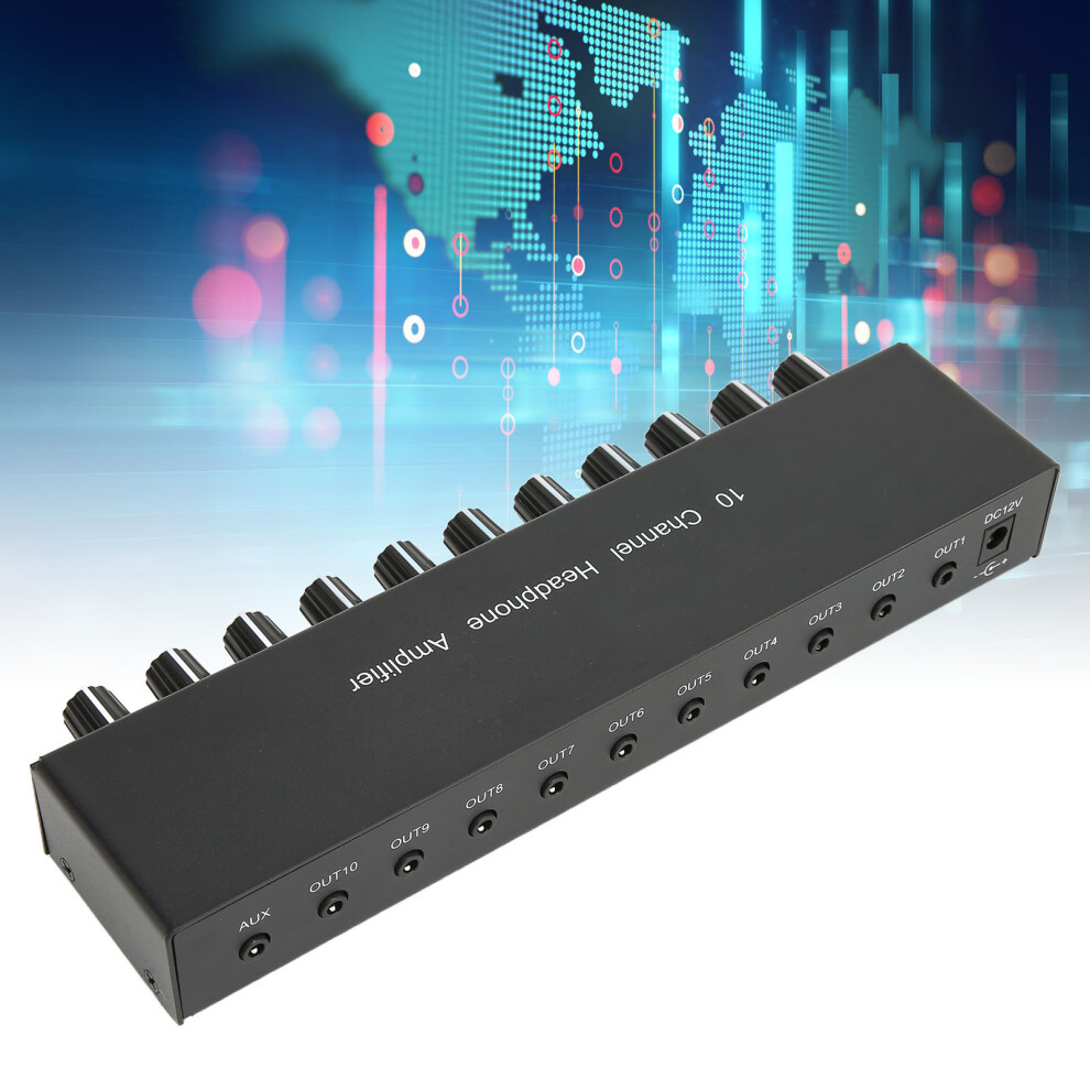 Aluminum Alloy Headphone Amplifier 3.5mm, 1 to 10 Channels, EU Plug-image-OPC-PMGW9Y2-NEW