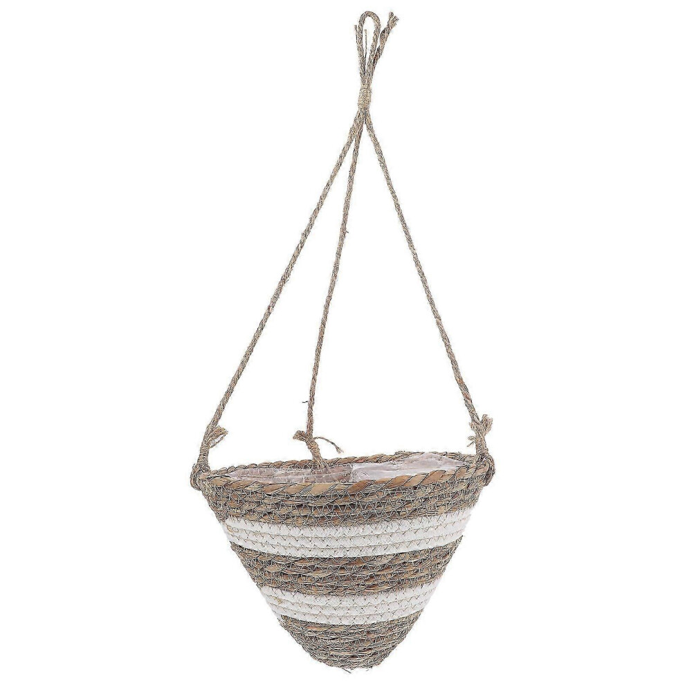 Woven flower planter, hanging flower pot, hanging flower basket, hanging flower pot