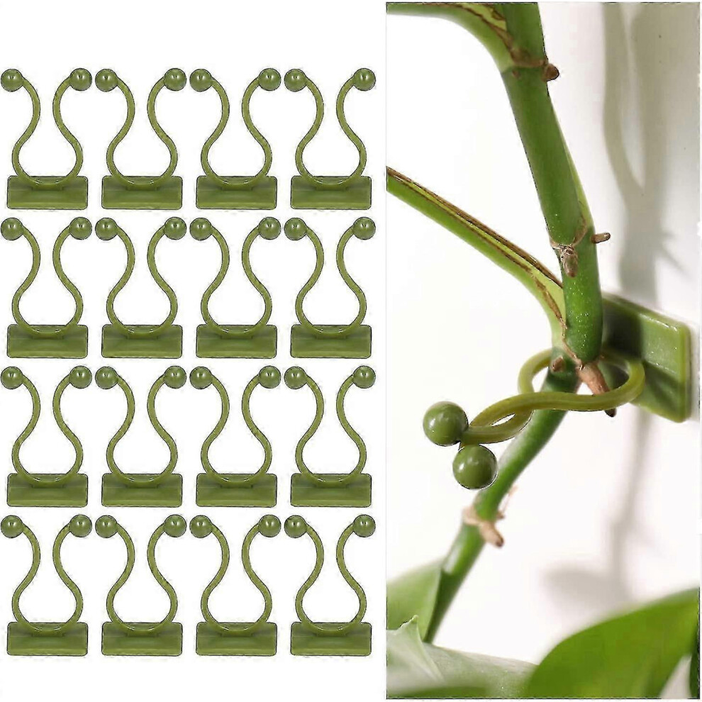 Pack Of 100 Plant Support Clips For Climbing Plants, Adhesive Plant Clips, Wall Fixing For Vines, Wall Fixing, Plant Support Hook, Plant Stake Green