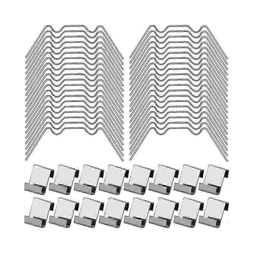 Greenhouse Accessories 100-Piece Greenhouse Glass Clips Includes 50 W-type stainless steel clips and 50 Z-type greenhouse glass clips