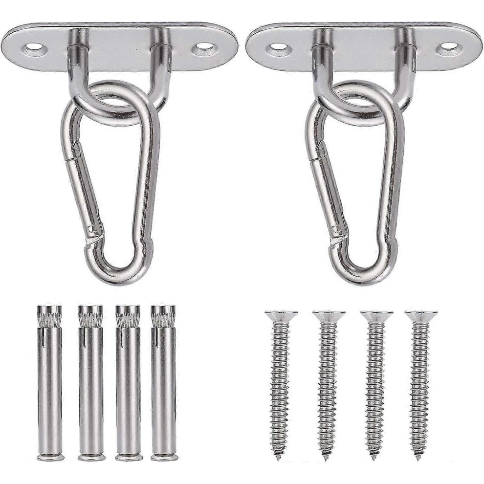 Set of 2 heavy-duty SUS304 stainless steel ceiling hooks for concrete, wood, hammock, hanging chair, punching bag, C load