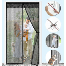 Magnetic mosquito net for balcony doors - Scratch-resistant insect protection - 100 x 220 cm - No-drill fly screen for patio doors - Mosquito protecti