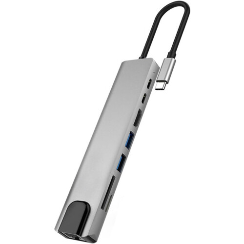 Type-C Docking Station PD100W USB Hub With 2 USB Ports RJ-45 Ethernet 100 Mbps For Notebook Multi-Function Reader 2