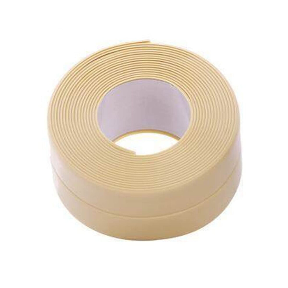 Bath Sealant Strip Self-Adhesive Waterproof Caulk Tape Beige 9393856674367