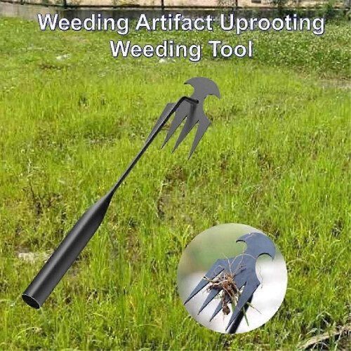 Garden weed puller, weeding tool, uprooting tool, 4 manganese steel tines 1