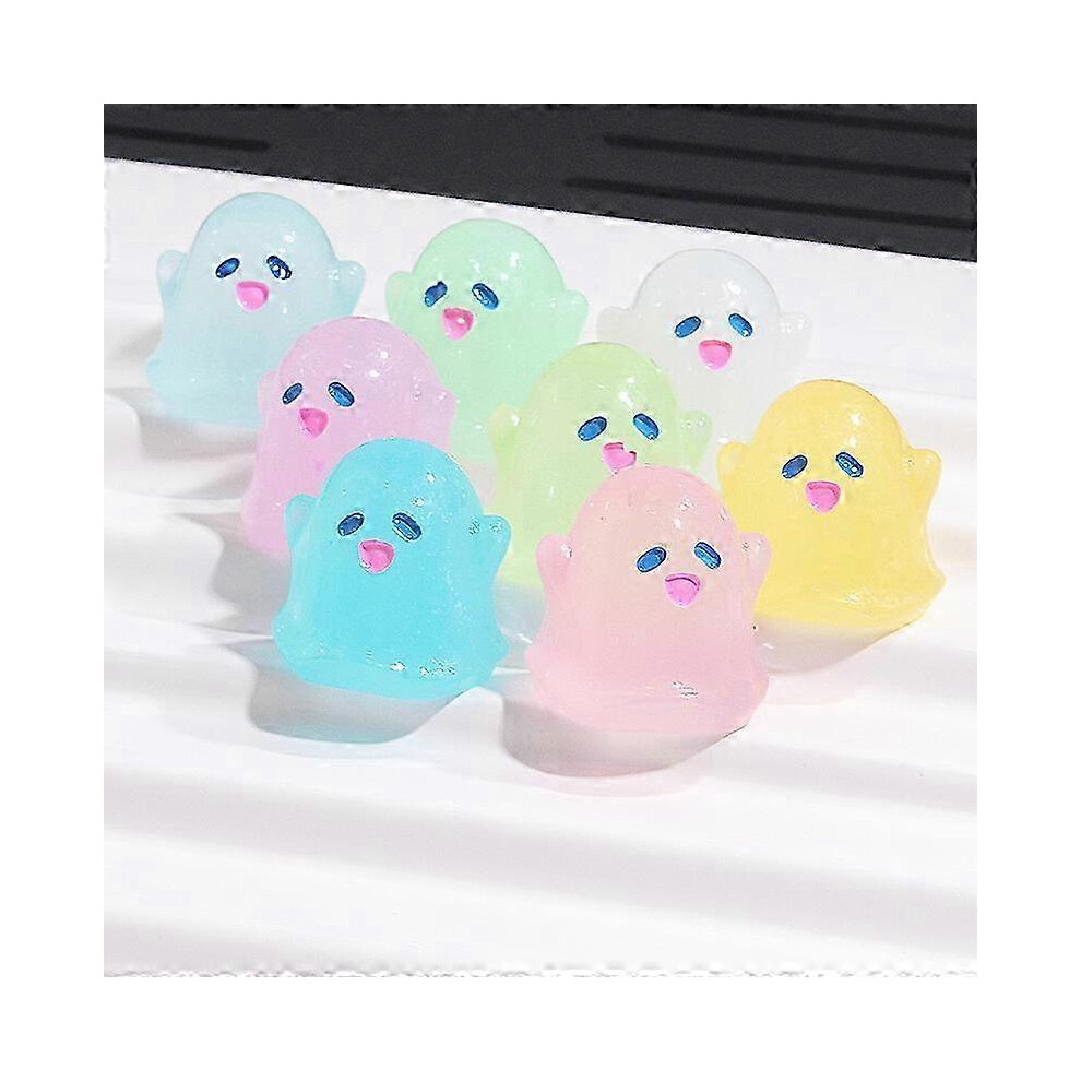 Set of 20 small glow-in-the-dark ghost figurines, ghost charms, Halloween decorations (mixed colors)