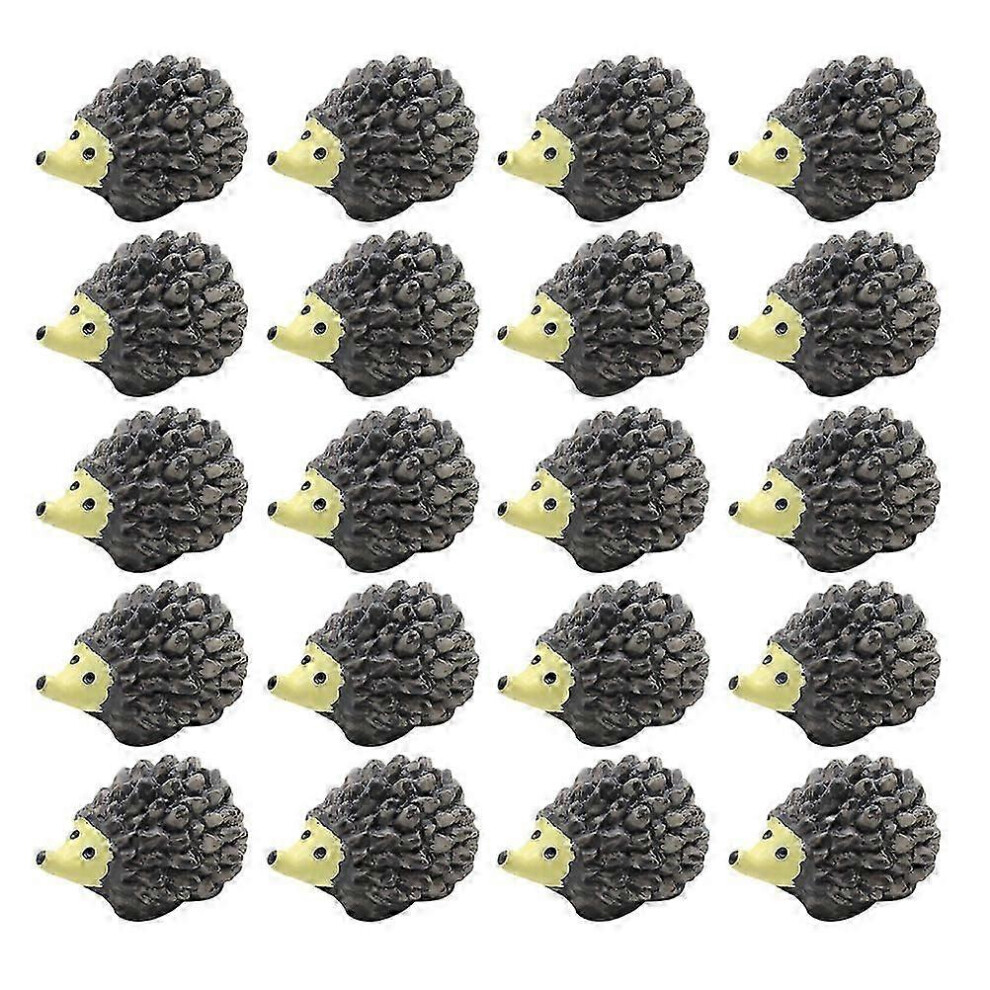 Set of 20 mini hedgehog figurines, mini animal ornaments, potted plant decorations