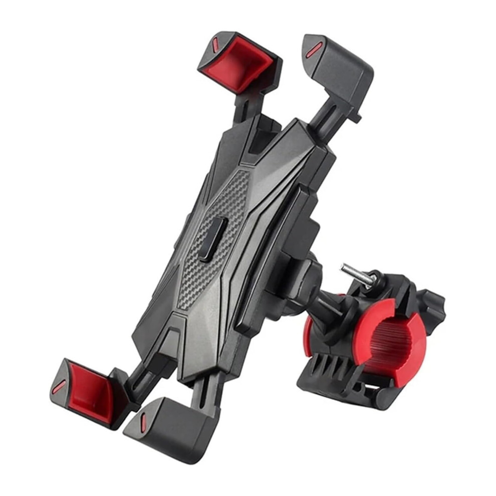 Motorcycle Phone Holder Gps Navigation Bracket 360-Degree Rotatable Mount Shockproof Elastic For 4.8-6.8 Inch Red 9354506576363