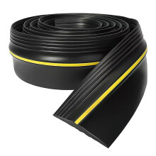 Universal Door Threshold Ramp Strip, Flexible Rubber Seal, 100x9x1.3 cm, Black, For Door Bottom Gaps, Wheelchair Access
