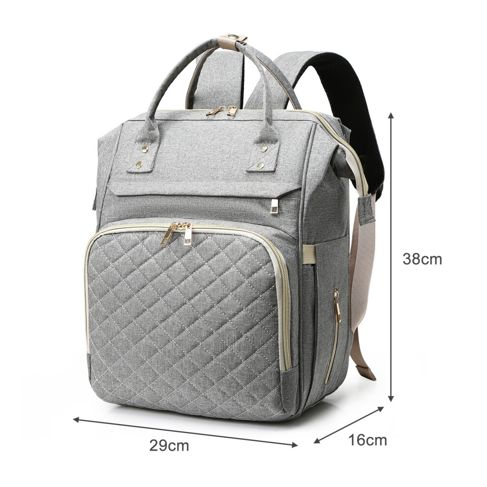 Nylon Diaper Bag Backpack 38X29x16cm With Adjustable Strap Green