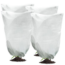 (80*100cm) 4 Pcs Plant Covers,Plant Covers Freeze Protection, Frost Cloths for Outdoor Plants with Drawstring, Garden Winter Frost Shrub Jacket