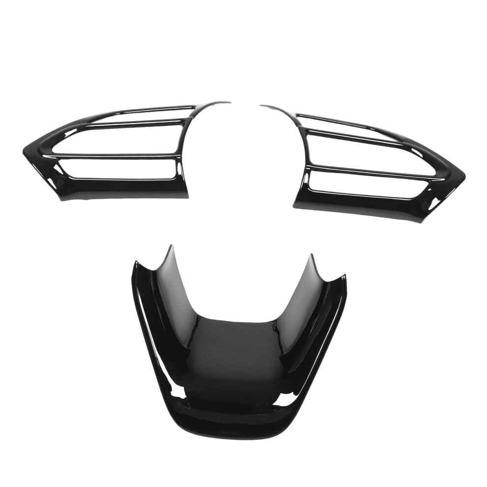 3Pcs Bright Steering Wheel Trim Frame For Yaris Cross, Sienta, Aqua Black 7891356293764