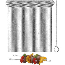 (As show, One size) 15cm Stainless Steel Barbecue Skewers, Cocktail Sticks, Reusable Martini Glass Picks 50pcs p