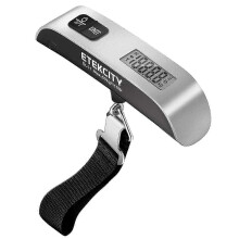 (As show, One size) Etekcity Luggage Scale - Digital Portable Handheld Suitcase Weight with Temperature Sensor - 110 Pounds - Battery Included x