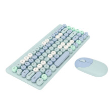 Wireless Keyboard Mouse Combo, 86 Keys, Colorful, 2.4GHz, Blue