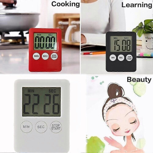 (Green) BoSaiD Square Magnetic Digital LCD Kitchen Timer Countdown Alarm Clock Tools 2