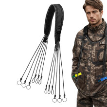 Duck Call Lanyard 12-Ring Black, Duck Call Strap For Waterfowl And Turkey, Mallard And Geese Hunting Accessories