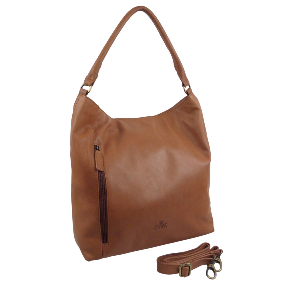 Rowallan Of Scotland Tan Leather Ladies Slouch Shoulder Bag Brown