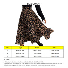 Leopard-Print Rüschen-A-Linien-Midirock, Hoher Bund, Lässig für Damen