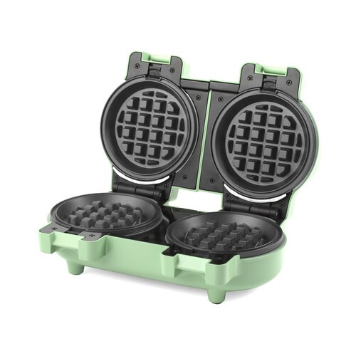 Double Mini Waffle Maker NonStick SweetSavoury Snacks Desserts Giles Posner
