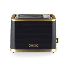 Salter WideSlot Toaster Palermo DefrostReheatCancel 930W BlackGold EK5032BLK
