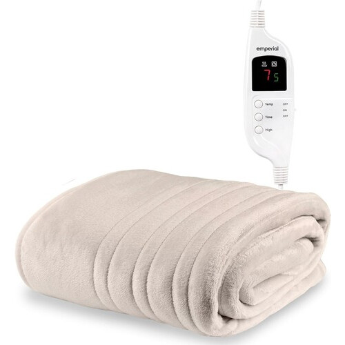 Emperial Electric Heated Throw Blanket Soft Fleece 9 Hour Timer Machine Washable