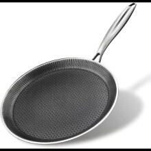 (30CM) 30/32CM Stainless steel Triply Crepe Pan Tawa, Triply S. Steel, Honeycomb Coating, Induction Base