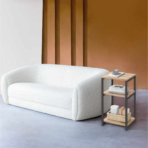 VASAGLE Sofa Side Table, 3-Tier End Table, Bedside Table with Steel Frame