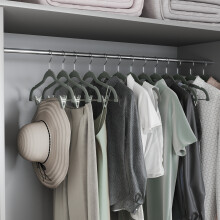 Trouser Hangers, Set of 30 Velvet Hangers with Adjustable Clips, 42.5 cm Long, Non-Slip, Space-Saving, for Skirts, Coats, Dresses
