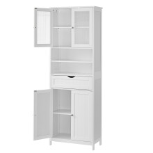 Storage Cabinet, Freestanding Bathroom Storage Unit with Adjustable Shelves, Drawer, Open Compartments, for Bathroom, Living Room, Kitchen