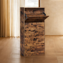 Shoe Cabinet With 3 Flip Doors, 3-Tier Wooden Storage Cupboard, Perfect for Narrow Entrance, Hallway, Living Room, Bedroom