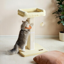 Cat Scratching Post, Cat Scratcher with 40 x 30 cm Plush Perch, Cat Tree, 71 cm Tall Scratch Post, 45 x 40 cm Base