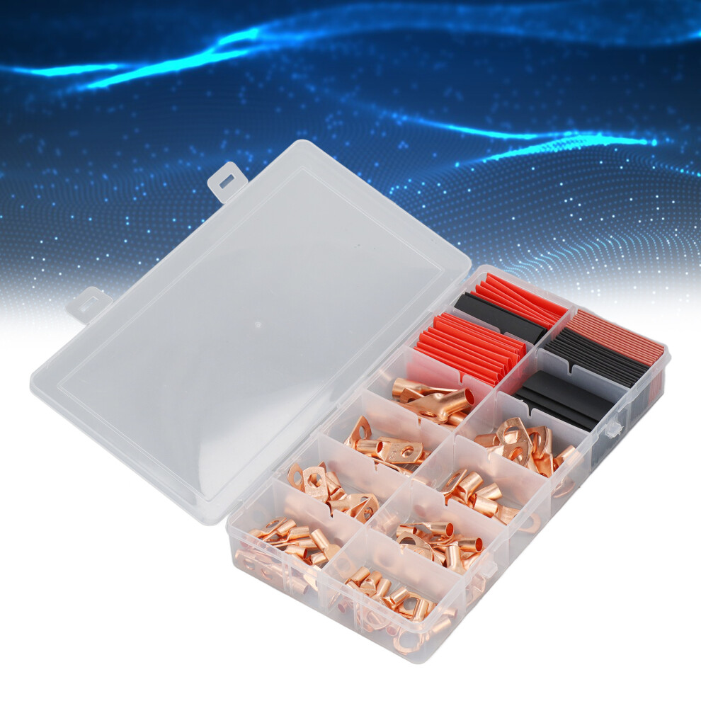 150-Piece Wire Lugs & Heat Shrink Tubes Kit - Copper Cable Ends Connector 5071356297364