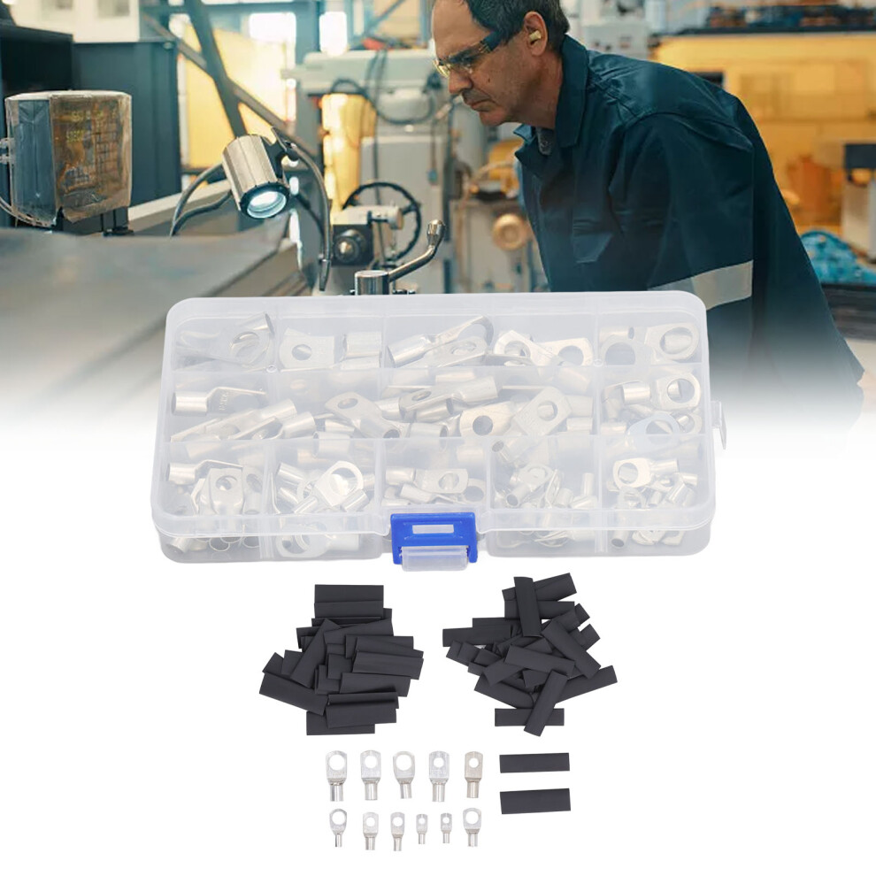 220Pcs Copper Wire Lugs With Storage Box, Heat-Resistant Abs Ring Terminals 4201356297359