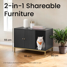 Cat Litter Box Enclosure, Hidden Litter Box Furniture with Scratching Mat, Tall Legs, Cat House, Side End Table