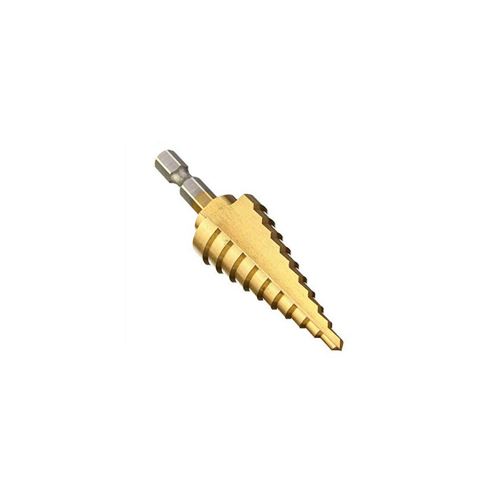 Spiral Grooved Step Drill Bit, 22Mm Hex Shank, Step Cone Drill Bit, Coated Hole Cutter 9354506578497