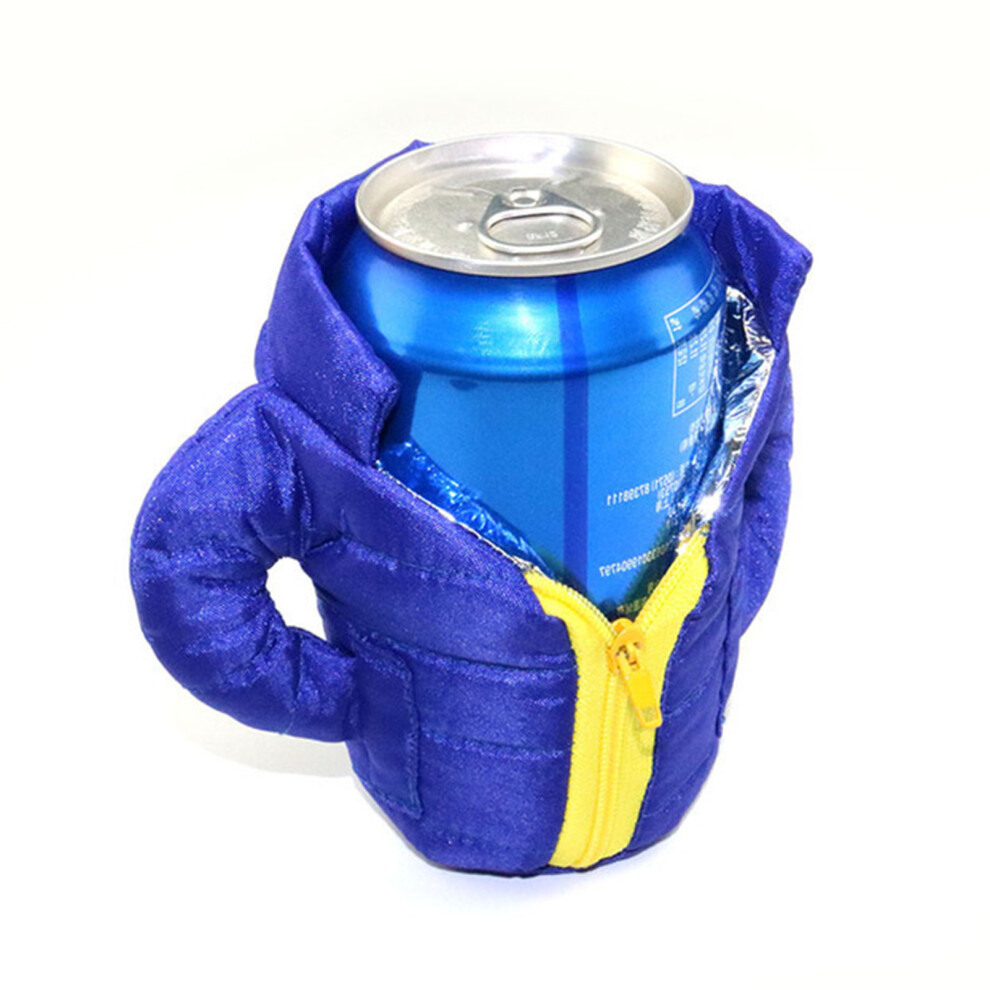 Drink Insulated Cloth Jacket Cooler – 11.5X12x8cm Blue