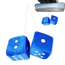 Furry Cube Rearview Mirror Charm, Soft Plush Car Decor Dice, Soft Square Cube, Cute Car Interior Ornament