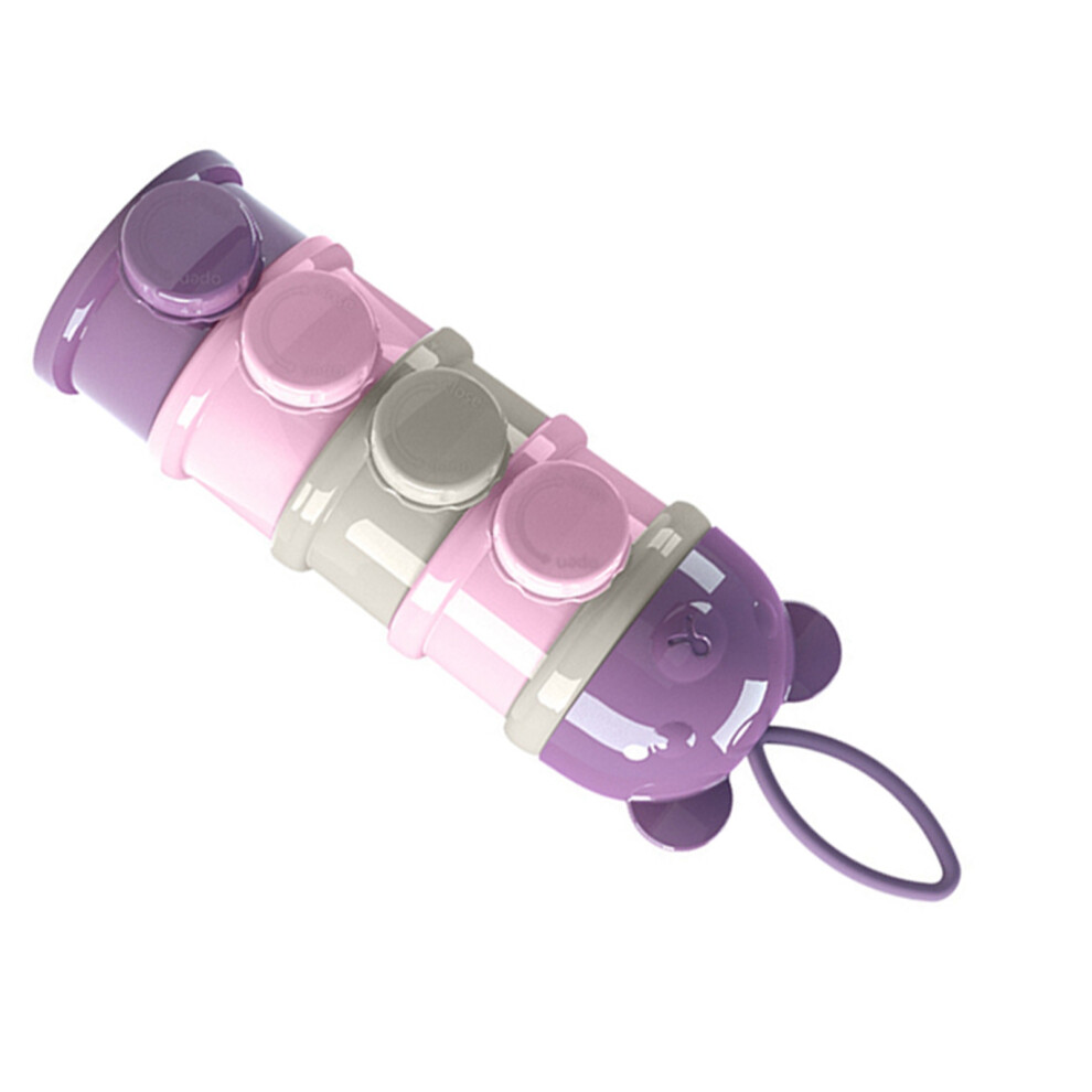 Stackable Baby Formula Dispenser 4 Layers, 23X8cm, Purple