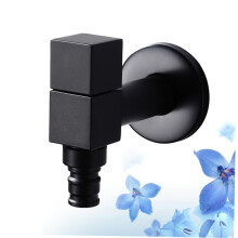 Black Square Copper Washing Machine Water Faucet Cold Water Tap 4-Inch Home Use Kitchen And Bathroom Accessory