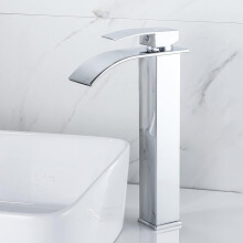 Kitchen Sink Faucet Waterfall Gold Stainless Steel Vanity Faucet For Sink Single Handle Mixer Tap Hot Cold Water Compact