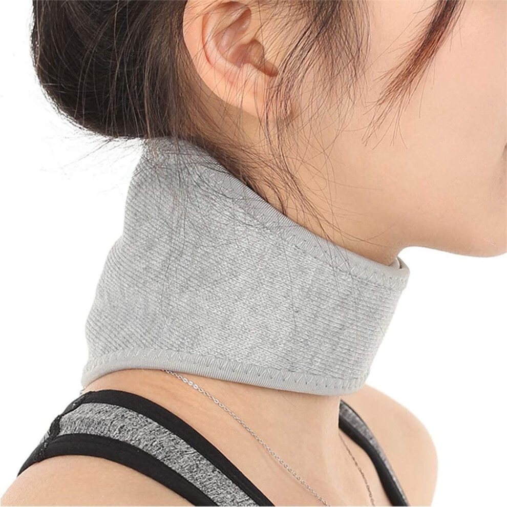 Neck Adjustable Magnetic Therapy Tourmaline Bamboo Charcoal Heated Neck Wrap For Sore Neck Relief Gray