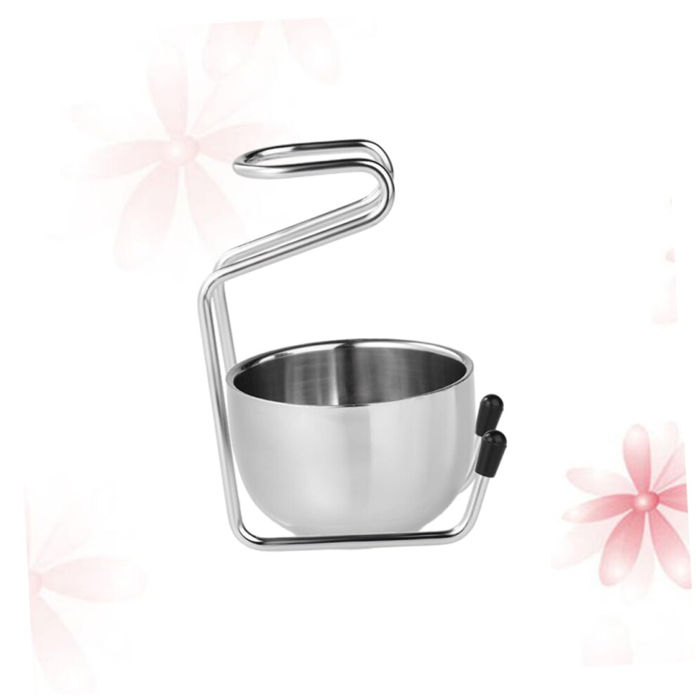 Stainless Steel Brush Stand With Heavy Shaving Soap Bowl For Mens Grooming Essentials Compatible With Shaving Brushes