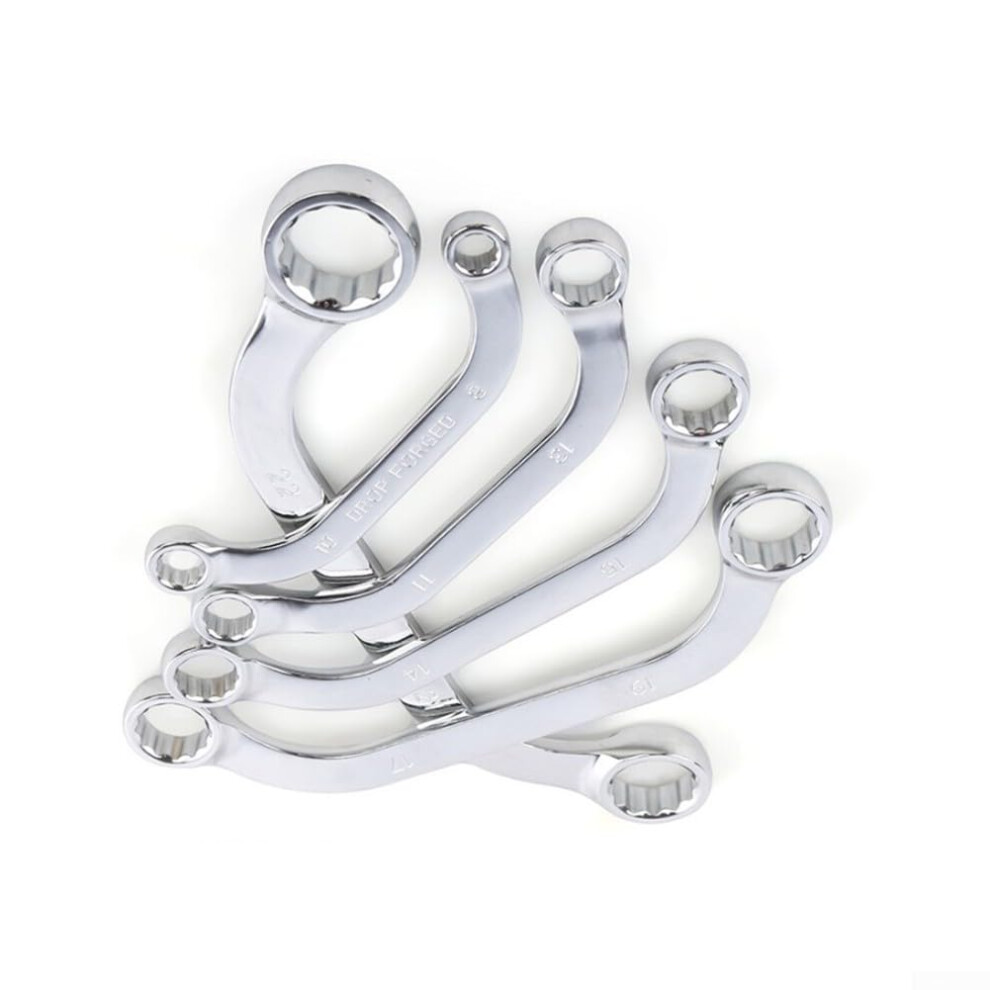 5Pcs Double U-Shaped Ratchet Wrench Set 12-Point Sockets Chrome Vanadium Steel Metric Sizes 8X10 11X13 14X15 21X22mm 9393856678631
