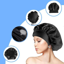 (Default) Silk Hair Wrap Sleeping,Silk Bonnet Hair Bonnet Sleeping, 1pcs Night Sleep Cap Silk Bonnet Girls, Hair Care Sleeping Head Cover Elastic Hat
