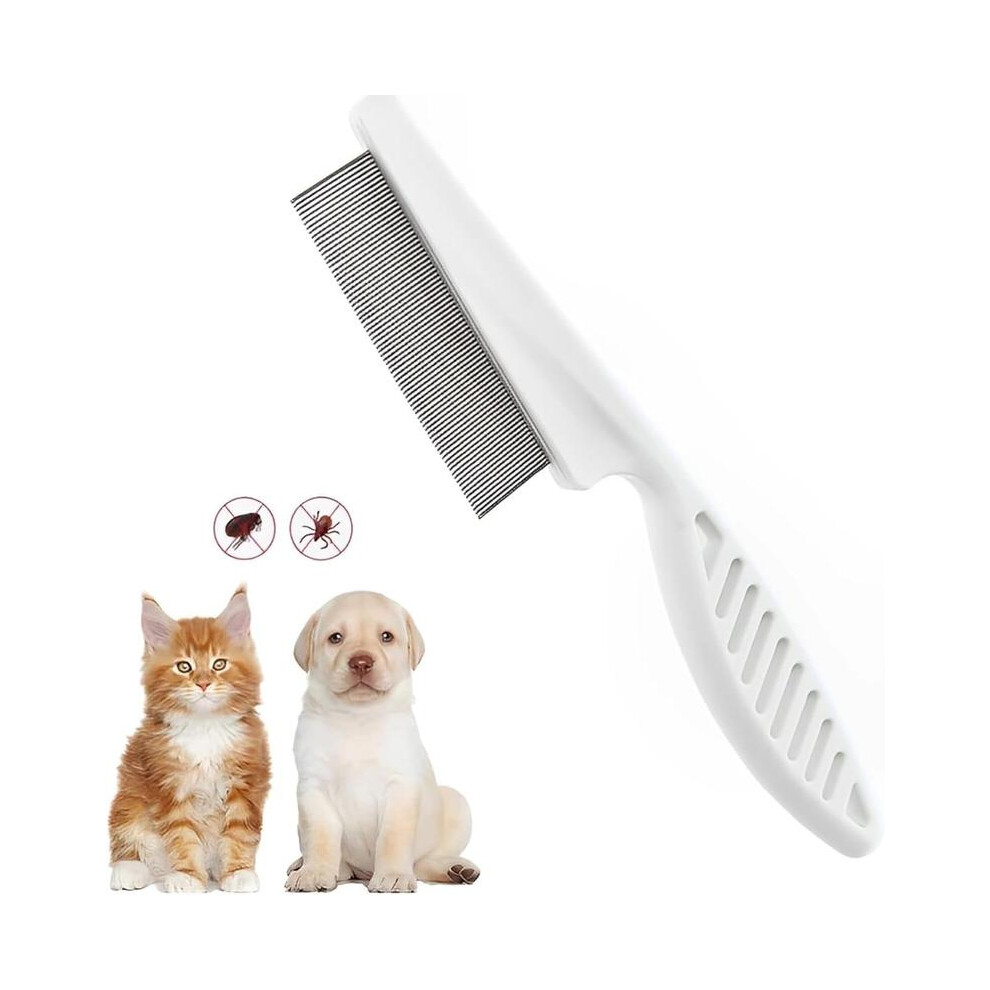(Default) Pet Grooming Comb for Dogs & Cats - Flea, Lice, Tear Stain & Dandruff Removal Tool - Effective Dog & Cat Hair Comb for Grooming, Shedding,